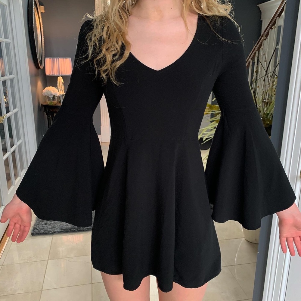 Black Bell Sleeve Dress